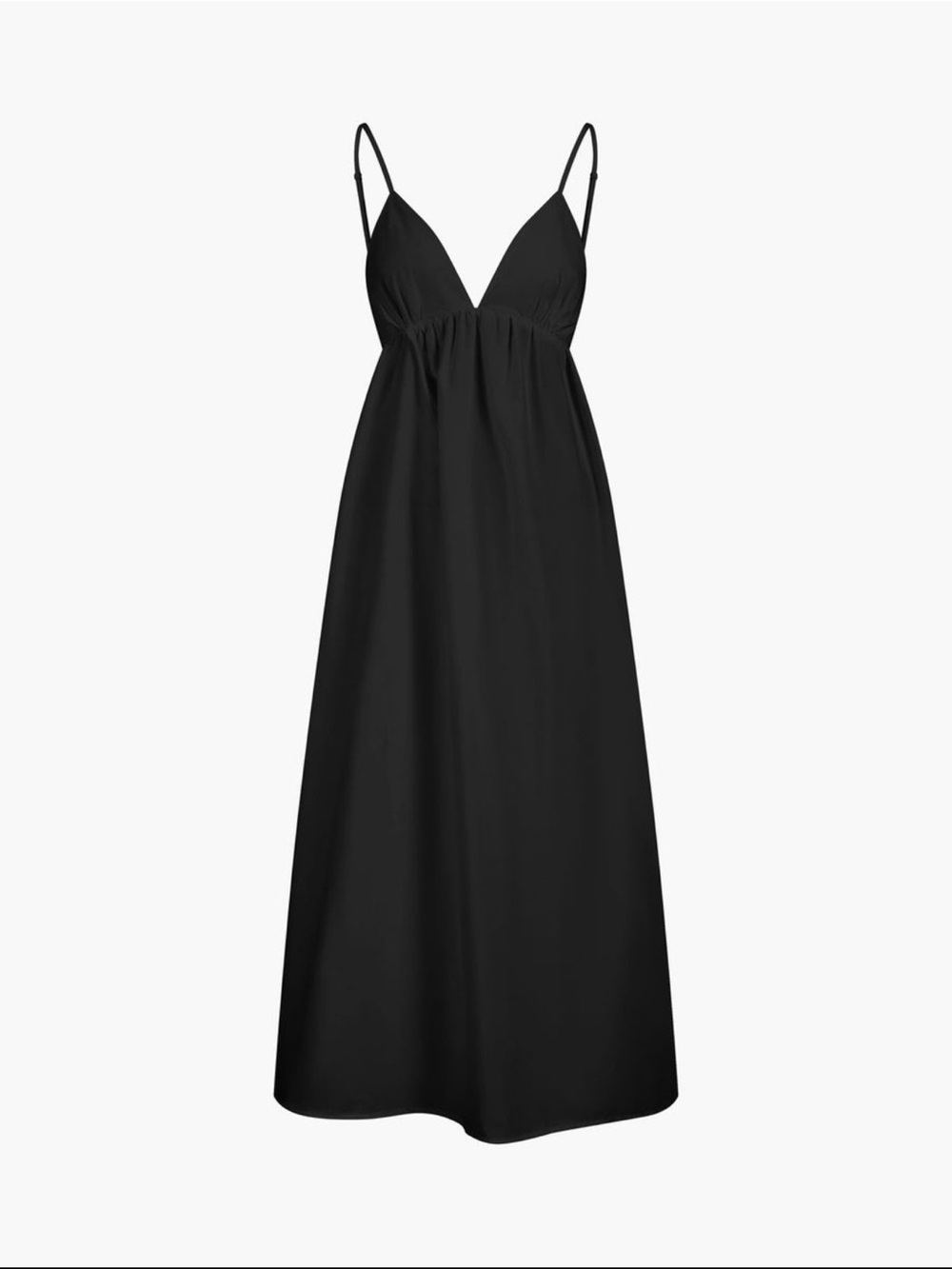 Commense Black Spaghetti-Strap Maxi Dress
